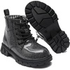 image:imageDADAWEN Boys Girls Glitter Ankle Boots Kids Lace Up Side Zipper Waterproof Outdoor Combat BootsToddlerLittle KidBig Kid01 BlackGlitter