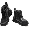 image:imageDADAWEN Boys Girls Glitter Ankle Boots Kids Lace Up Side Zipper Waterproof Outdoor Combat BootsToddlerLittle KidBig Kid01 BlackGlitter