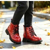image:imageDADAWEN Boys Girls Glitter Ankle Boots Kids Lace Up Side Zipper Waterproof Outdoor Combat BootsToddlerLittle KidBig Kid01 Red