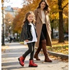 image:imageDADAWEN Boys Girls Glitter Ankle Boots Kids Lace Up Side Zipper Waterproof Outdoor Combat BootsToddlerLittle KidBig Kid01 Red