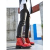 image:imageDADAWEN Boys Girls Glitter Ankle Boots Kids Lace Up Side Zipper Waterproof Outdoor Combat BootsToddlerLittle KidBig Kid01 RedGlitter