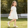 image:imageDADAWEN Girls Dress Shoes Mary Jane Pumps Chunky Low Heels Bow Pearl Ankle Strap Flower Girl Wedding Party Princess Shoes for Toddler Little Big KidWhite