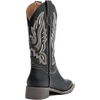 image:imageDADAWEN Womens Cowboy Boots Mid Calf Cowgirl Boots Embroidered Square Toe Pull On Western BootsBlack