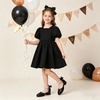 image:imageDADAWEN Girls Dress Shoes Closed Toe Chunky Low Heels Bow Pearl Ankle Strap Flower Girl Wedding Party Pump Shoes for Toddler Little Big KidBlack