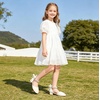 image:imageDADAWEN Girls Dress Shoes Closed Toe Chunky Low Heels Bow Pearl Ankle Strap Flower Girl Wedding Party Pump Shoes for Toddler Little Big KidWhite