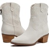 image:imageDADAWEN Western Boots For Women Embroidered Pointed Toe Cowgirl Boots Chunky Heel Cowboy Boots Pull On Outdoor Mid Calf BootiesBeige