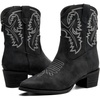 image:imageDADAWEN Western Boots For Women Embroidered Pointed Toe Cowgirl Boots Chunky Heel Cowboy Boots Pull On Outdoor Mid Calf BootiesBlack