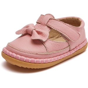 image:imageDADAWEN Toddler Girls Leather Lightweight Soft Sole NonSlip Baby Walking Shoes Cute Bowknot Princess Dress Shoes Flower Girls Mary Jane Flats Party WeddingPink