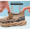 image:imageDADAWEN Boys Girls Sneakers Kids Lightweight Breathable Tennis Shoes Strap Running Athletic Shoes for ToddlerLittle KidBig KidBrown189