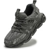 image:imageDADAWEN Boys Girls Sneakers Kids Lightweight Breathable Tennis Shoes Strap Running Athletic Shoes for ToddlerLittle KidBig KidGrey169