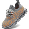 image:imageDADAWEN Boys Girls Sneakers Kids Lightweight Breathable Tennis Shoes Strap Running Athletic Shoes for ToddlerLittle KidBig KidGreynew Style