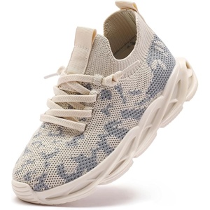 image:imageDADAWEN Boys Girls Sneakers Kids Lightweight Breathable Tennis Shoes Strap Running Athletic Shoes for ToddlerLittle KidBig KidBeige189