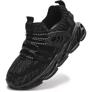 image:imageDADAWEN Boys Girls Sneakers Kids Lightweight Breathable Tennis Shoes Strap Running Athletic Shoes for ToddlerLittle KidBig KidBlack169