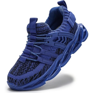 image:imageDADAWEN Boys Girls Sneakers Kids Lightweight Breathable Tennis Shoes Strap Running Athletic Shoes for ToddlerLittle KidBig KidBlue169