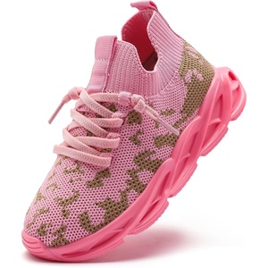 image:imageDADAWEN Boys Girls Sneakers Kids Lightweight Breathable Tennis Shoes Strap Running Athletic Shoes for ToddlerLittle KidBig KidPink189