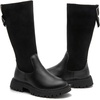 image:imageDADAWEN Girls Knee High Boots Fashion Bow Round Toe Side Zipper Winter Tall Riding Boots for ToddlerLittle KidBig KidBlack