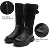 image:imageDADAWEN Girls Knee High Boots Fashion Bow Round Toe Side Zipper Winter Tall Riding Boots for ToddlerLittle KidBig KidBlack