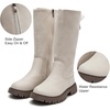 image:imageDADAWEN Girls Knee High Boots Fashion Bow Round Toe Side Zipper Winter Tall Riding Boots for ToddlerLittle KidBig KidCream White