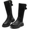 image:imageDADAWEN Girls Knee High Boots Fashion Bow Round Toe Side Zipper Winter Tall Riding Boots for ToddlerLittle KidBig KidBlack