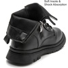 image:imageDADAWEN Boys Girls Waterproof Mid Calf Combat Boots Fashion Buckle Side Zipper Lace Up Ankle Booties for ToddlerLittle KidBig KidBlack