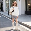 image:imageDADAWEN Boys Girls Knee High Boots Buckle Fashion Side Zipper Lace Up Combat Boots Winter Tall Riding Boots for ToddlerLittle KidBig KidWhite