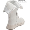 image:imageDADAWEN Boys Girls Knee High Boots Buckle Fashion Side Zipper Lace Up Combat Boots Winter Tall Riding Boots for ToddlerLittle KidBig KidWhite