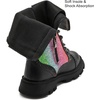 image:imageDADAWEN Boys Girls Riding Boots Knee High Kids Sparkly Rainbow LaceUp Waterproof Side Zipper Mid Calf Combat Winter Boots for ToddlerLittle KidBig KidBlack