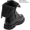 image:imageDADAWEN Boys Girls Knee High Boots Fashion Buckle Side Zipper Lace Up Mid Calf Combat Boots Tall Riding Boots for ToddlerLittle KidBig KidBlack