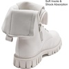 image:imageDADAWEN Boys Girls Knee High Boots Fashion Buckle Side Zipper Lace Up Mid Calf Combat Boots Tall Riding Boots for ToddlerLittle KidBig KidWhite