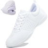 image:imageDADAWEN Girls White Cheer Shoes Youth Cheerleading Shoes Dance Athletic Training Tennis Lightweight Competition for Women Cheer SneakersC White