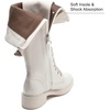 image:imageDADAWEN Womens Knee High Combat Boots with Side Zipper Low Chunky Heel Lace Up Fashion Buckle Fall Long Tall Riding Boots for WomenWhite