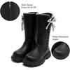 image:imageDADAWEN Girls Faux Fur Lining Knee High Boots Fashion Bow Pearl Side Zipper Winter Tall Riding Boots for ToddlerLittle KidBig KidBlack