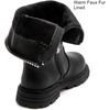 image:imageDADAWEN Girls Faux Fur Lining Knee High Boots Fashion Bow Pearl Side Zipper Winter Tall Riding Boots for ToddlerLittle KidBig KidBlack