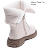 image:imageDADAWEN Girls Faux Fur Lining Knee High Boots Fashion Bow Pearl Side Zipper Winter Tall Riding Boots for ToddlerLittle KidBig KidCream White