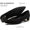 image:imageDADAWEN Womens Pumps Closed Pointed Toe Low Chunky Block Heels Comfortable Heels Dress Shoes Pumps for Women Office Work Wedding PartyBlack
