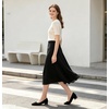 image:imageDADAWEN Womens Pumps Closed Pointed Toe Low Chunky Block Heels Comfortable Heels Dress Shoes Pumps for Women Office Work Wedding PartyBlack