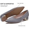 image:imageDADAWEN Womens Pumps Closed Pointed Toe Low Chunky Block Heels Comfortable Heels Dress Shoes Pumps for Women Office Work Wedding PartyGrey