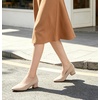 image:imageDADAWEN Womens Pumps Closed Pointed Toe Low Chunky Block Heels Comfortable Heels Dress Shoes Pumps for Women Office Work Wedding PartyNude