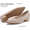image:imageDADAWEN Womens Pumps Closed Pointed Toe Low Chunky Block Heels Comfortable Heels Dress Shoes Pumps for Women Office Work Wedding PartyNude