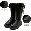 image:imageDADAWEN Girls Faux Fur Lined Knee High Boots Fashion Bow Waterproof Side Zipper Winter Tall Riding Boots for ToddlerLittle KidBig KidBlack