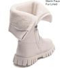 image:imageDADAWEN Girls Faux Fur Lined Knee High Boots Fashion Bow Waterproof Side Zipper Winter Tall Riding Boots for ToddlerLittle KidBig KidCream White