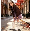 image:imageDADAWEN Girls Faux Fur Lined Knee High Boots Fashion Bow Waterproof Side Zipper Winter Tall Riding Boots for ToddlerLittle KidBig KidCream White