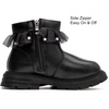 image:imageDADAWEN Girls Bow Ankle Boots Lace Beads Side Zipper Low Chunky Heel Fall Winter Dress Booties Shoes for ToddlerLittle KidsBig KidsBlack