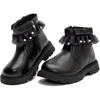 image:imageDADAWEN Girls Bow Ankle Boots Lace Beads Side Zipper Low Chunky Heel Fall Winter Dress Booties Shoes for ToddlerLittle KidsBig KidsBlack