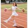 image:imageDADAWEN Adult amp Youth White Cheerleading Dance Shoes Athletic Training Lightweight Competition Tennis Sneakers Cheer ShoesWhitegirl02