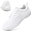 image:imageDADAWEN Adult amp Youth White Cheerleading Dance Shoes Athletic Training Lightweight Competition Tennis Sneakers Cheer ShoesWhitewomen