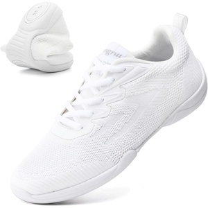 image:imageDADAWEN Adult amp Youth White Cheerleading Dance Shoes Athletic Training Lightweight Competition Tennis Sneakers Cheer ShoesWhitewomen