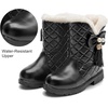image:imageDADAWEN Girls Winter Warm Snow Boots Mid Calf Winter Riding BootsBlack
