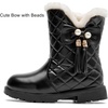 image:imageDADAWEN Girls Winter Warm Snow Boots Mid Calf Winter Riding BootsBlack