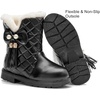image:imageDADAWEN Girls Winter Warm Snow Boots Mid Calf Winter Riding BootsBlack